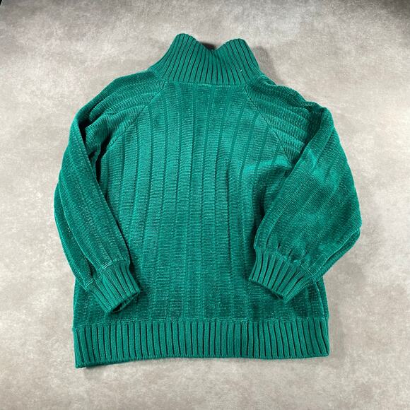 Vintage Women’s Drapers & Damon's Green Acrilyc Textured Full Zip Sweater - Picture 2 of 5